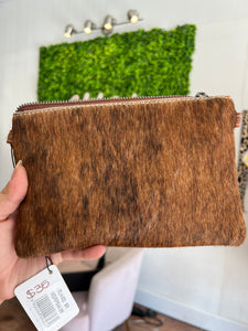 MONTANA WEST HAIR-ON LEATHER CLUTCH