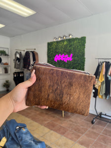 MONTANA WEST HAIR-ON LEATHER CLUTCH